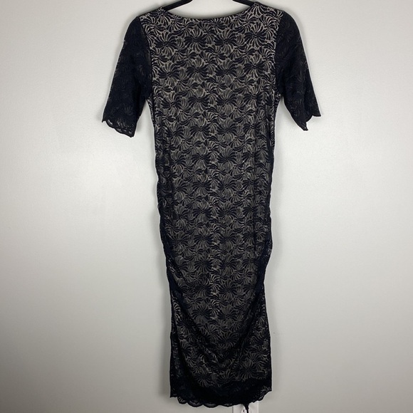 Isabella Oliver Lace Maternity Dress Black 2 Short Sleeve - Picture 8 of 8